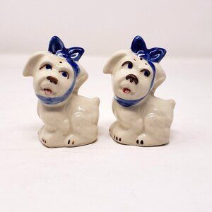Vintage Shawnee Mugsy Large Range Pottery Dog Figurine Salt and Pepper Shakers